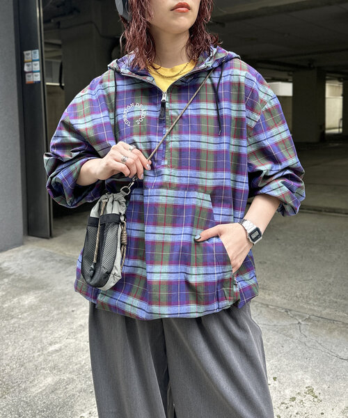 CPCM（シーピーシーエム）の「チェックアノラックパーカー（シャツ/ブラウス・レディース・カーキ/グリーン・FREE）」の2枚目の写真