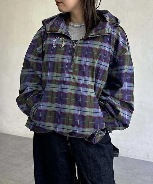 CPCM（シーピーシーエム）の「チェックアノラックパーカー（シャツ/ブラウス・レディース・カーキ/グリーン・FREE）」の3枚目の写真