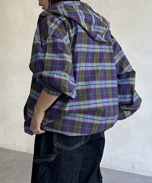 CPCM（シーピーシーエム）の「チェックアノラックパーカー（シャツ/ブラウス・レディース・カーキ/グリーン・FREE）」の5枚目の写真