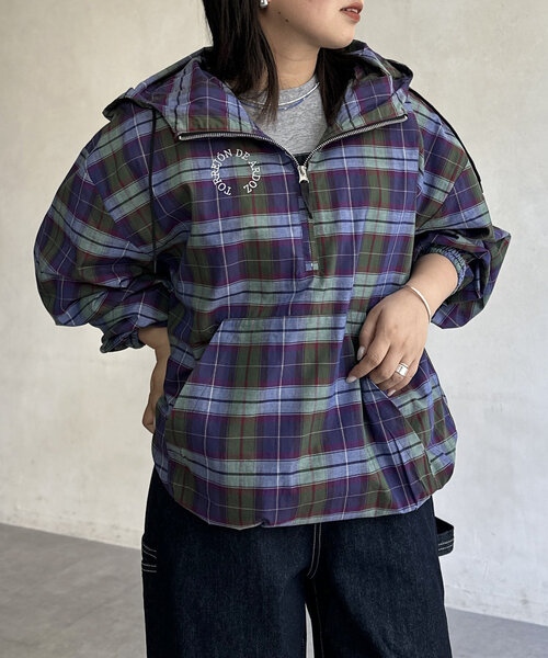 CPCM（シーピーシーエム）の「チェックアノラックパーカー（シャツ/ブラウス・レディース・カーキ/グリーン・FREE）」の8枚目の写真
