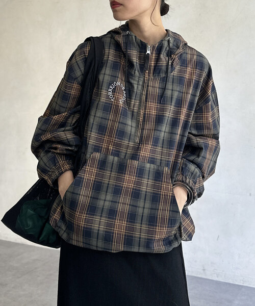 CPCM（シーピーシーエム）の「チェックアノラックパーカー（シャツ/ブラウス・レディース・カーキ/グリーン・FREE）」の10枚目の写真
