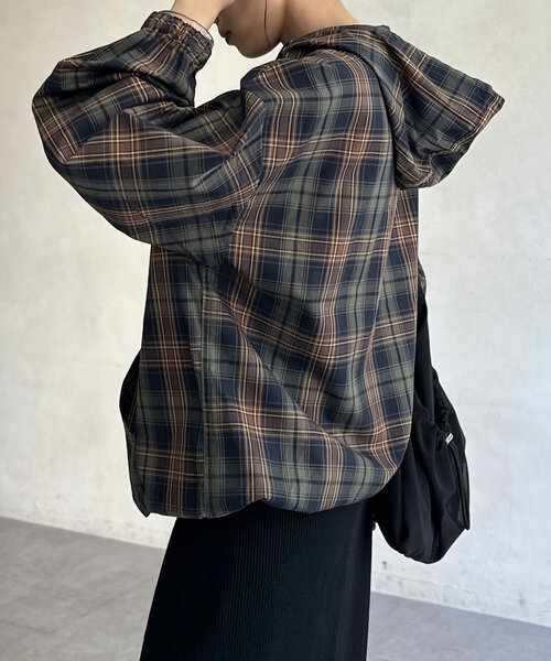 CPCM（シーピーシーエム）の「チェックアノラックパーカー（シャツ/ブラウス・レディース・カーキ/グリーン・FREE）」の11枚目の写真