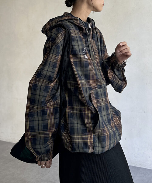 CPCM（シーピーシーエム）の「チェックアノラックパーカー（シャツ/ブラウス・レディース・カーキ/グリーン・FREE）」の13枚目の写真