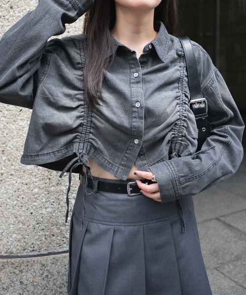 セール】WEGO/ドロストデニムショートシャツ（シャツ/ブラウス）｜WEGO