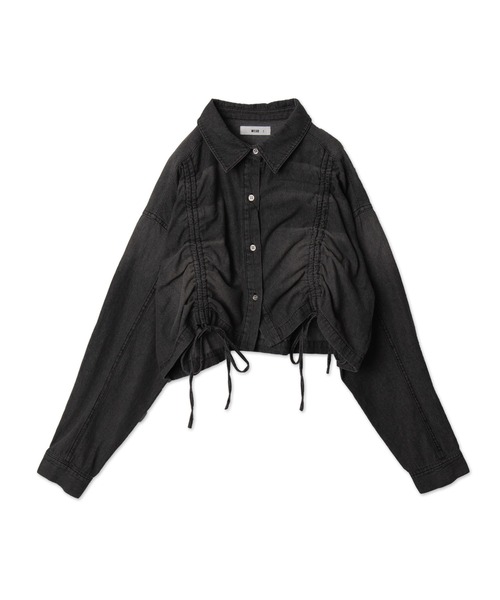 WEGO（ウィゴー）の「WEGO/ドロストデニムショートシャツ（シャツ/ブラウス・レディース・コバルトブルー/ブラック系2・FREE）」の8枚目の写真