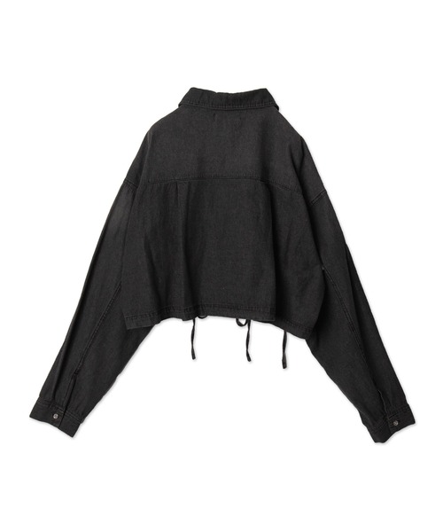 WEGO（ウィゴー）の「WEGO/ドロストデニムショートシャツ（シャツ/ブラウス・レディース・コバルトブルー/ブラック系2・FREE）」の7枚目の写真