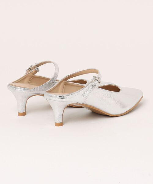 PUAL CE CIN（ピュアルセシン）の「ポインテッドトゥヒールミュール（パンプス・レディース・ブラック/シルバー・MEDIUM/LARGE）」の4枚目の写真