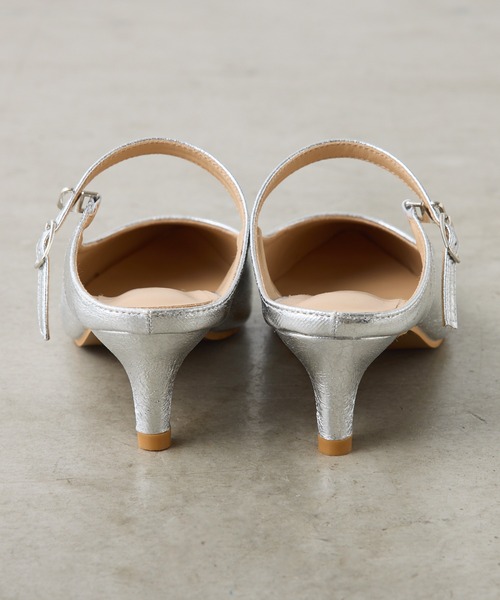 PUAL CE CIN（ピュアルセシン）の「ポインテッドトゥヒールミュール（パンプス・レディース・ブラック/シルバー・MEDIUM/LARGE）」の6枚目の写真