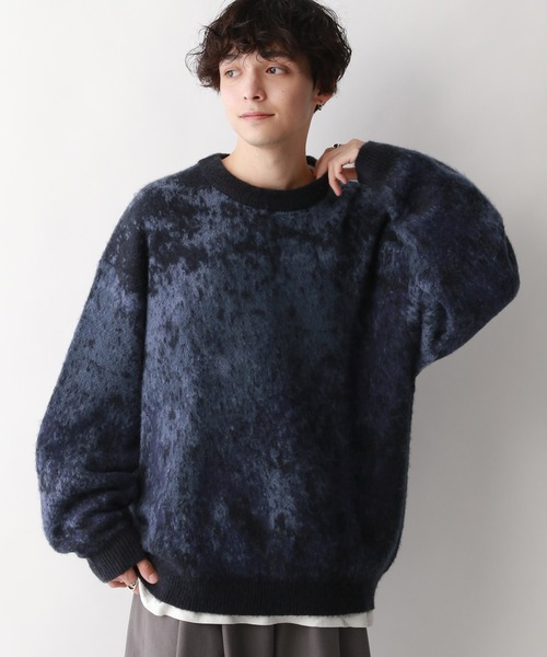 【セール】Pattern mohair knit over loose pullover/総柄/モヘヤクルーネックニット（ニット/セーター）｜RAGEBLUE（レイジブルー）
