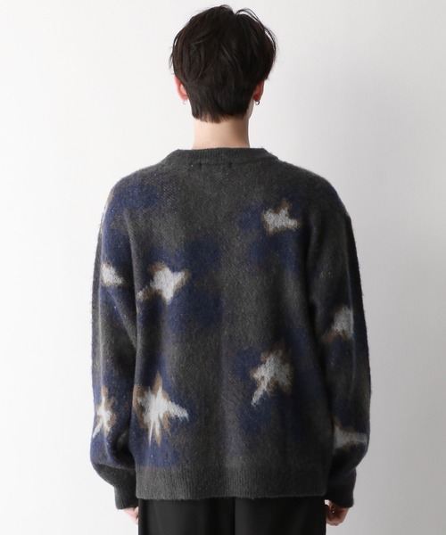 RAGEBLUE（レイジブルー）の「Pattern mohair knit over loose pullover/総柄/モヘヤクルーネックニット（ニット/セーター・メンズ・グレー系その他/ブラック系その他/グリーン系その他/ブルー系その他/ブラウン系その他/ブルー系その他2・SMALL/MEDIUM/LARGE）」の15枚目の写真