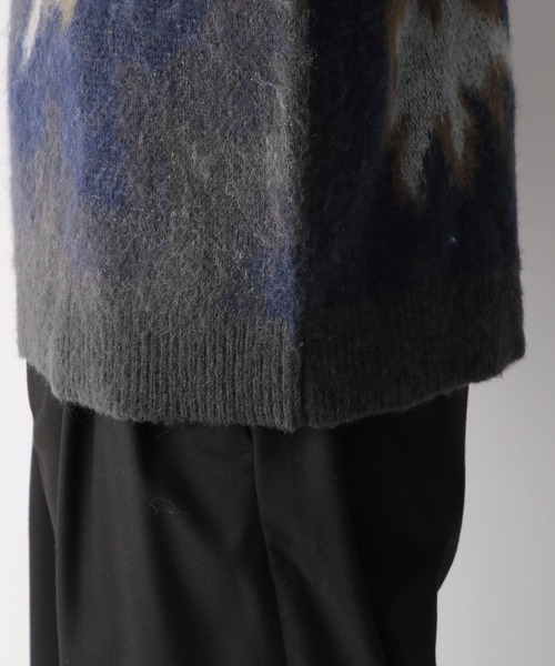 RAGEBLUE（レイジブルー）の「Pattern mohair knit over loose pullover/総柄/モヘヤクルーネックニット（ニット/セーター・メンズ・グレー系その他/ブラック系その他/グリーン系その他/ブルー系その他/ブラウン系その他/ブルー系その他2・SMALL/MEDIUM/LARGE）」の11枚目の写真