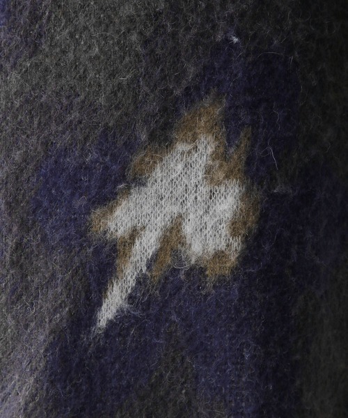 RAGEBLUE（レイジブルー）の「Pattern mohair knit over loose pullover/総柄/モヘヤクルーネックニット（ニット/セーター・メンズ・グレー系その他/ブラック系その他/グリーン系その他/ブルー系その他/ブラウン系その他/ブルー系その他2・SMALL/MEDIUM/LARGE）」の7枚目の写真