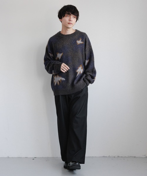 【セール】Pattern mohair knit over loose pullover/総柄/モヘヤクルーネックニット（ニット/セーター）｜RAGEBLUE（レイジブルー）