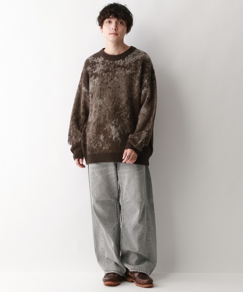 【セール】Pattern mohair knit over loose pullover/総柄/モヘヤクルーネックニット（ニット/セーター）｜RAGEBLUE（レイジブルー）