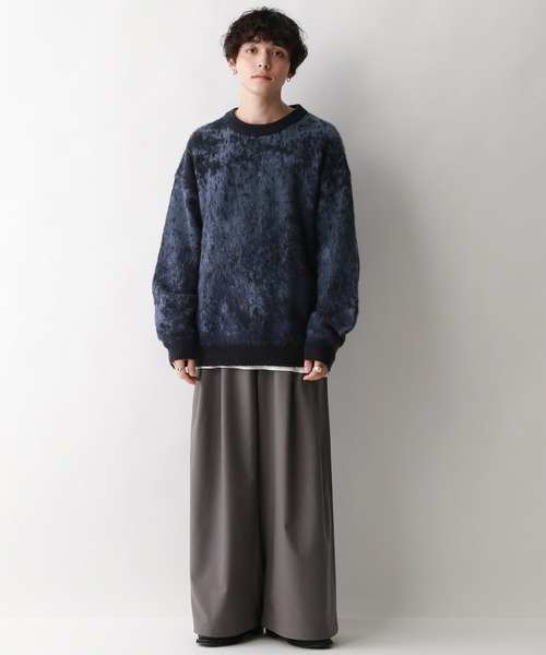 【セール】Pattern mohair knit over loose pullover/総柄/モヘヤクルーネックニット（ニット/セーター）｜RAGEBLUE（レイジブルー）