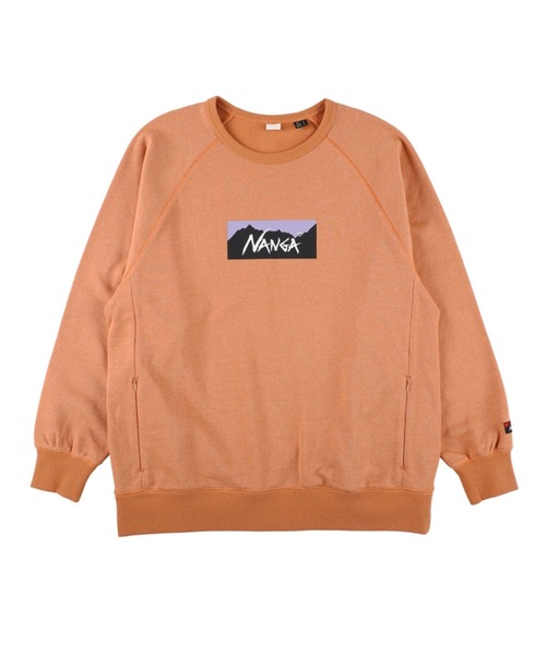 NANGA（ナンガ）の「ECO HYBRID BOX LOGO SWEATSHIRT/エコハイブリッド ボックスロゴ スウェットシャツ（スウェット・メンズ・ブラック/セージグリーン/オートミール/ライトグレー/ホワイト/ブラック系その他/オレンジ・S/M/L/XL）」の7枚目の写真
