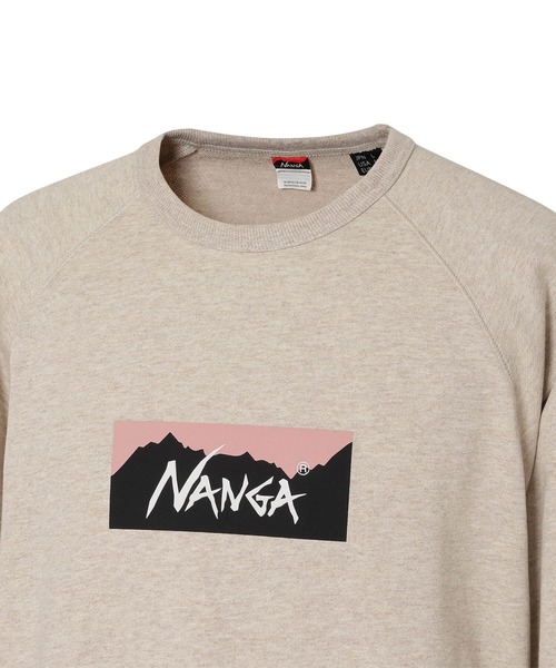 NANGA(ナンガ)の「ECO HYBRID BOX LOGO SWEATSHIRT/エコハイブリッド ボックスロゴ スウェットシャツ(スウェット・メンズ・ブラック/セージグリーン/オートミール/ライトグレー/ホワイト/ブラック系その他/オレンジ・S/M/L/XL)」の13枚目の写真