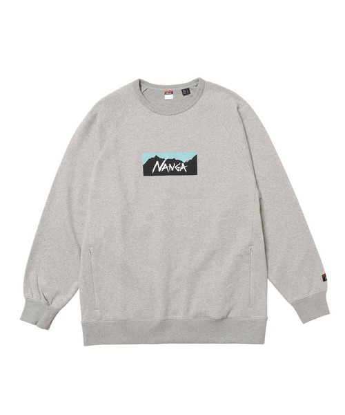 NANGA（ナンガ）の「ECO HYBRID BOX LOGO SWEATSHIRT/エコハイブリッド ボックスロゴ スウェットシャツ（スウェット・メンズ・ブラック/セージグリーン/オートミール/ライトグレー/ホワイト/ブラック系その他/オレンジ・S/M/L/XL）」の15枚目の写真