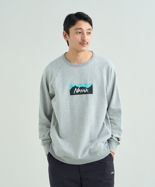 NANGA(ナンガ)の「ECO HYBRID BOX LOGO SWEATSHIRT/エコハイブリッド ボックスロゴ スウェットシャツ(スウェット・メンズ・ブラック/セージグリーン/オートミール/ライトグレー/ホワイト/ブラック系その他/オレンジ・S/M/L/XL)」の18枚目の写真