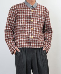 garsonwave（ギャルソンウェーブ）の「ツイード ゴールドボタン ノーカラー ショート丈 ジャケット(GW)（ノーカラージャケット）」