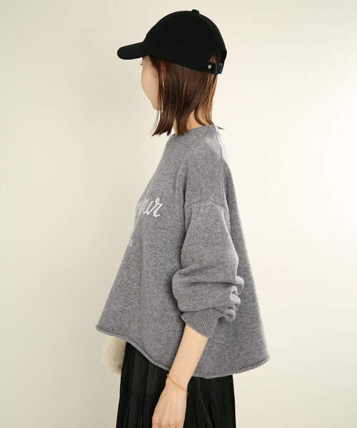 SLOBE IENA（スローブイエナ）の「Bonjour paris ロゴニット（ニット