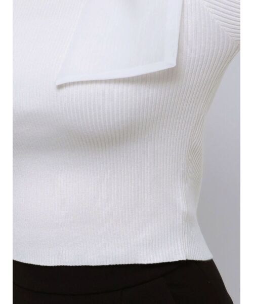 MERCURYDUO(マーキュリーデュオ)の「ショルダーリボンオフショルロングスリーブニット(ニット/セーター・レディース・チャコールグレー/ブラック/オフホワイト/ライトグレー・FREE)」の9枚目の写真