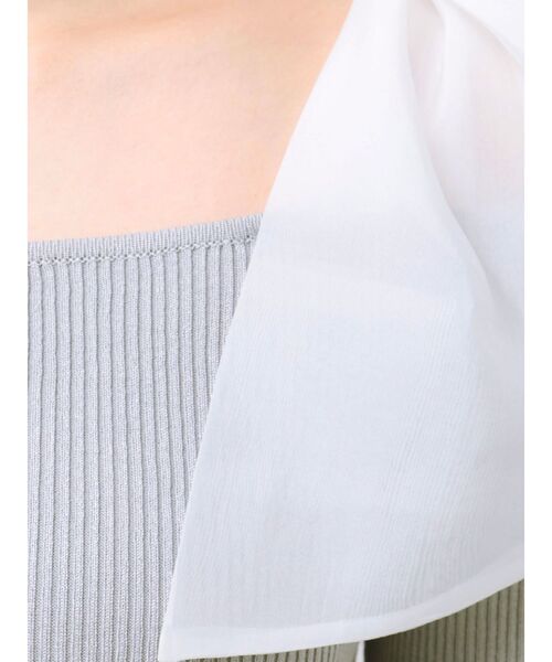 MERCURYDUO(マーキュリーデュオ)の「ショルダーリボンオフショルロングスリーブニット(ニット/セーター・レディース・チャコールグレー/ブラック/オフホワイト/ライトグレー・FREE)」の12枚目の写真