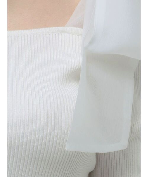 MERCURYDUO(マーキュリーデュオ)の「ショルダーリボンオフショルロングスリーブニット(ニット/セーター・レディース・チャコールグレー/ブラック/オフホワイト/ライトグレー・FREE)」の15枚目の写真