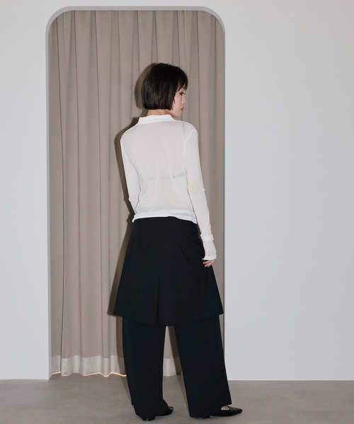 leimn(レイムン)の「【シアーポロシャツ】(ポロシャツ・レディース・サックスブルー/ブラック/ライトブルー/ホワイト/ピンク/チャコールグレー/ブラウン・FREE)」の12枚目の写真