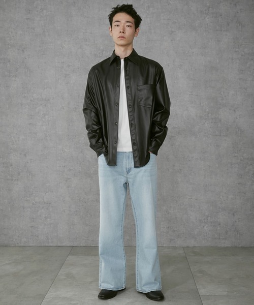 THE STANDARD(ザスタンダード)の「THE STANDARD/シンセティックレザーロングスリーブシャツ(シャツ/ブラウス・メンズ・ブラック・MEDIUM/LARGE)」の12枚目の写真