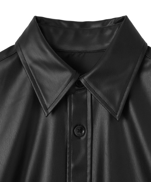 THE STANDARD(ザスタンダード)の「THE STANDARD/シンセティックレザーロングスリーブシャツ(シャツ/ブラウス・メンズ・ブラック・MEDIUM/LARGE)」の19枚目の写真