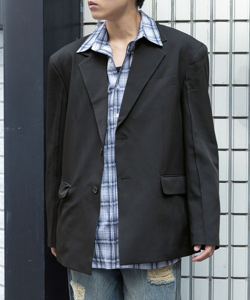 3.3 Field Trip （3.3フィールドトリップ）の「3.3 Field Trip／バックボタンジャケット（テーラードジャケット・メンズ・ベージュ/ブラック・MEDIUM）」の2枚目の写真