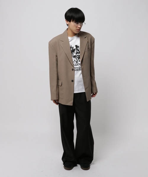 3.3 Field Trip （3.3フィールドトリップ）の「3.3 Field Trip／バックボタンジャケット（テーラードジャケット・メンズ・ベージュ/ブラック・MEDIUM）」の4枚目の写真