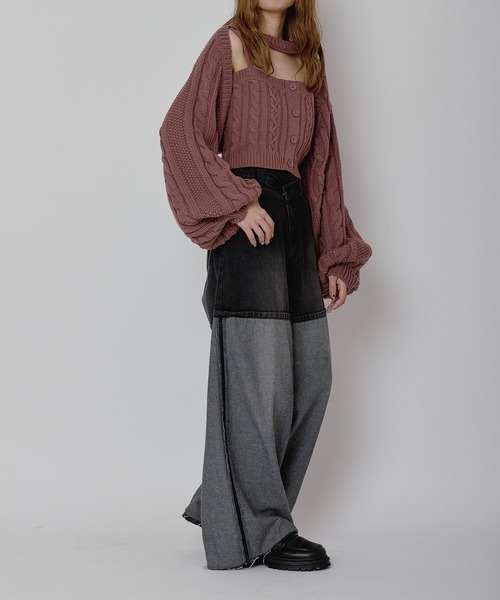 loin nuit(ロワンニュイ)の「inside out denim / インサイドアウトデニム(デニムパンツ・レディース・グレー/ブルー・MEDIUM/SMALL)」の20枚目の写真