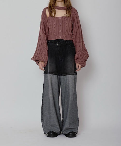 loin nuit(ロワンニュイ)の「inside out denim / インサイドアウトデニム(デニムパンツ・レディース・グレー/ブルー・MEDIUM/SMALL)」の19枚目の写真