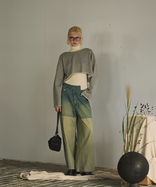 loin nuit(ロワンニュイ)の「inside out denim / インサイドアウトデニム(デニムパンツ・レディース・グレー/ブルー・MEDIUM/SMALL)」の10枚目の写真
