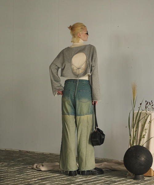 loin nuit(ロワンニュイ)の「inside out denim / インサイドアウトデニム(デニムパンツ・レディース・グレー/ブルー・MEDIUM/SMALL)」の12枚目の写真