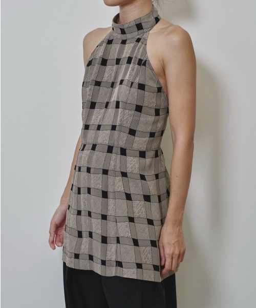 TODAYFUL（トゥデイフル）の「Halterneck Checkjacquard Tops
