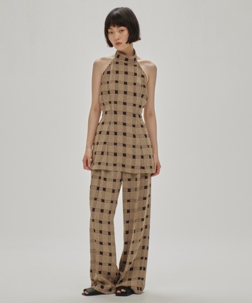 今週のおすすめ製品 Halterneck Checkjacquard Tops（タンクトップ）｜TODAYFUL トップス