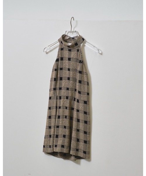 セール】Halterneck Checkjacquard Tops（タンクトップ