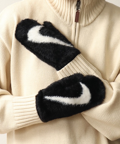 NIKE(ナイキ)の「【NIKE/ナイキ 】プラッシュ ニットミトン(手袋・メンズ・ブラック/ネイビー・XS/S)」の4枚目の写真