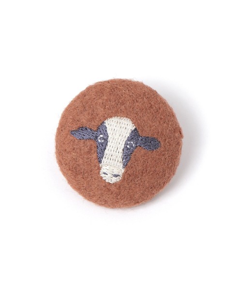 studio CLIP（スタディオクリップ）の「刺繍ブローチ（ブローチ/コサージュ・レディース・ブラウン/ライトブルー/ライトグリーン・FREE）」の2枚目の写真