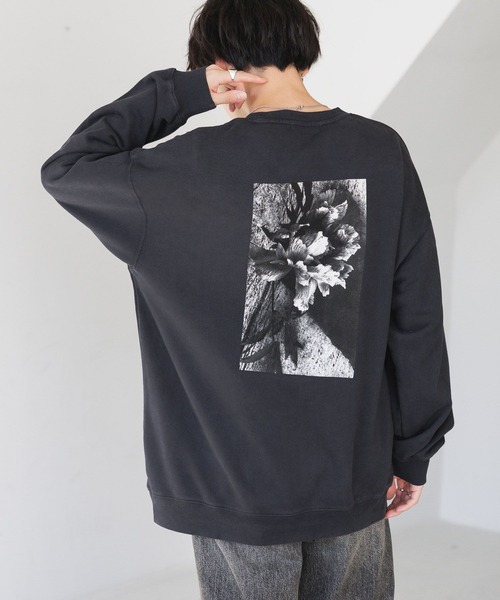 RAGEBLUE（レイジブルー）の「フラワープリント/ピグメントオーバーサイズスウェット（スウェット・メンズ・グレー系その他/その他19/ブルー・MEDIUM/LARGE）」の3枚目の写真