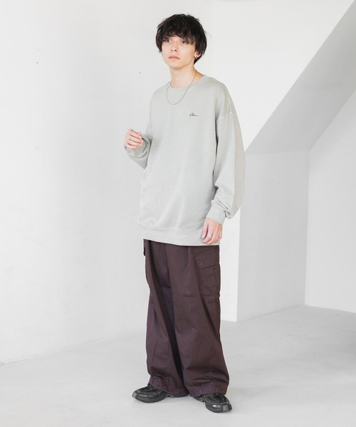 RAGEBLUE（レイジブルー）の「フラワープリント/ピグメントオーバーサイズスウェット（スウェット・メンズ・グレー系その他/その他19/ブルー・MEDIUM/LARGE）」の11枚目の写真