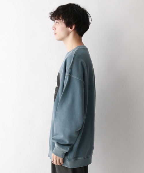 RAGEBLUE（レイジブルー）の「フラワープリント/ピグメントオーバーサイズスウェット（スウェット・メンズ・グレー系その他/その他19/ブルー・MEDIUM/LARGE）」の4枚目の写真