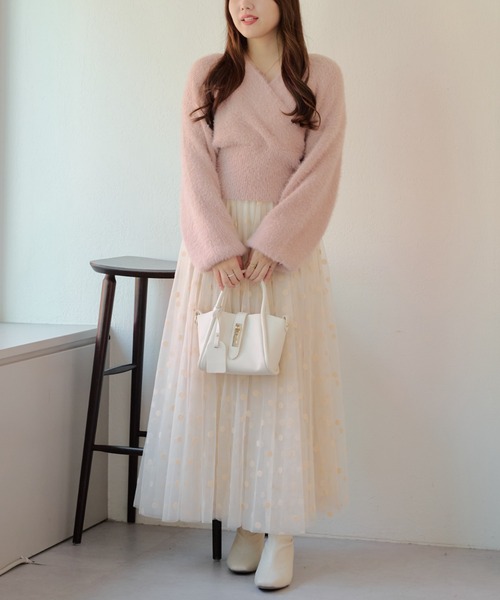 Another Branch olive des olive(アナザーブランチオリーブデオリーブ)の「シャギーカシュクールKT(ニット/セーター・レディース・ピンク/オフホワイト/グレイッシュベージュ/ブラック・FREE)」の19枚目の写真