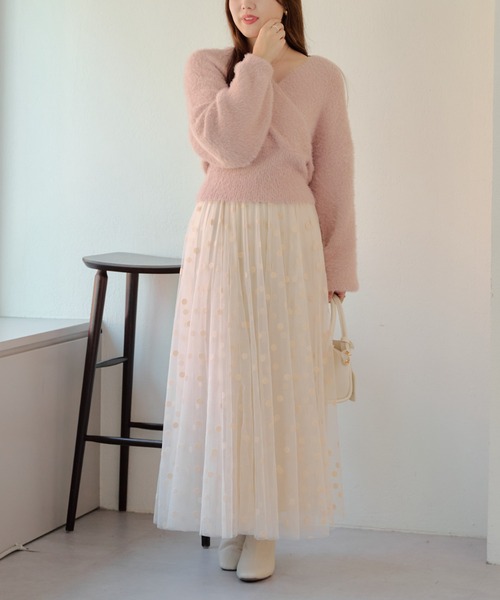 Another Branch olive des olive(アナザーブランチオリーブデオリーブ)の「シャギーカシュクールKT(ニット/セーター・レディース・ピンク/オフホワイト/グレイッシュベージュ/ブラック・FREE)」の20枚目の写真