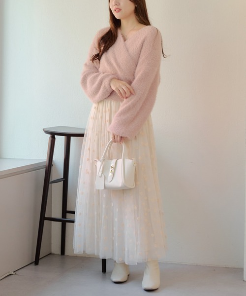 Another Branch olive des olive(アナザーブランチオリーブデオリーブ)の「シャギーカシュクールKT(ニット/セーター・レディース・ピンク/オフホワイト/グレイッシュベージュ/ブラック・FREE)」の21枚目の写真