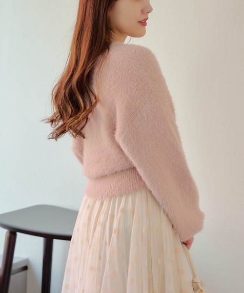 Another Branch olive des olive(アナザーブランチオリーブデオリーブ)の「シャギーカシュクールKT(ニット/セーター・レディース・ピンク/オフホワイト/グレイッシュベージュ/ブラック・FREE)」の11枚目の写真