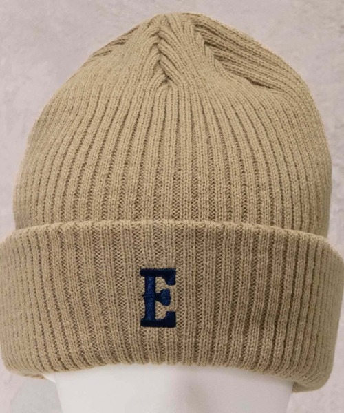 EDWIN（エドウィン）の「EDWIN ロゴ刺繍リブニットワッチ（ニットキャップ/ビーニー・メンズ・ブラック/グレー/ベージュ・フリー）」の3枚目の写真